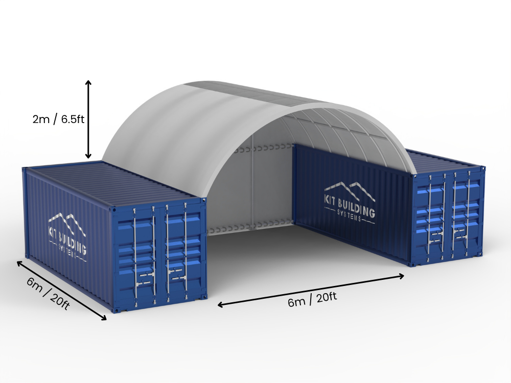 6m (20ft) Span | Container Canopies 20ft Width, 6.5ft Height (6m x 2m)