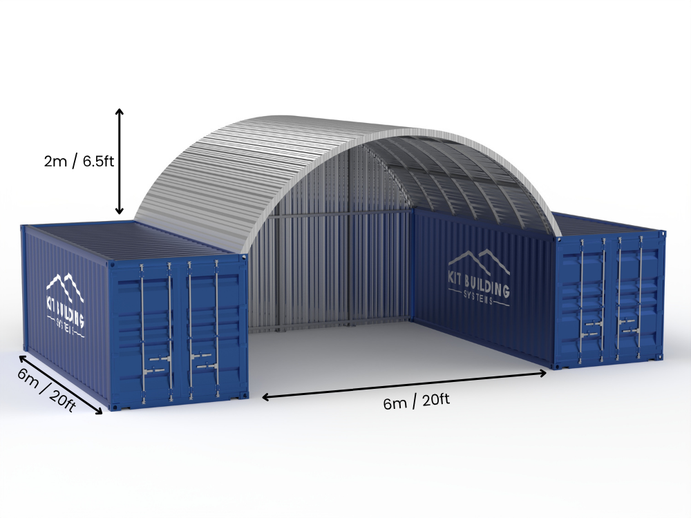 Steel Container Canopies - 20ft x 20ft x 6.5ft (6m x 6m x 2m)