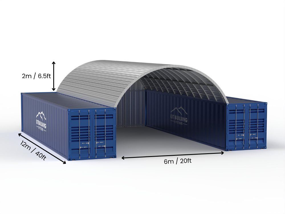 8m (26ft) Span | Steel Container Canopies 26ft Width, 10ft Height (8m x 3m)