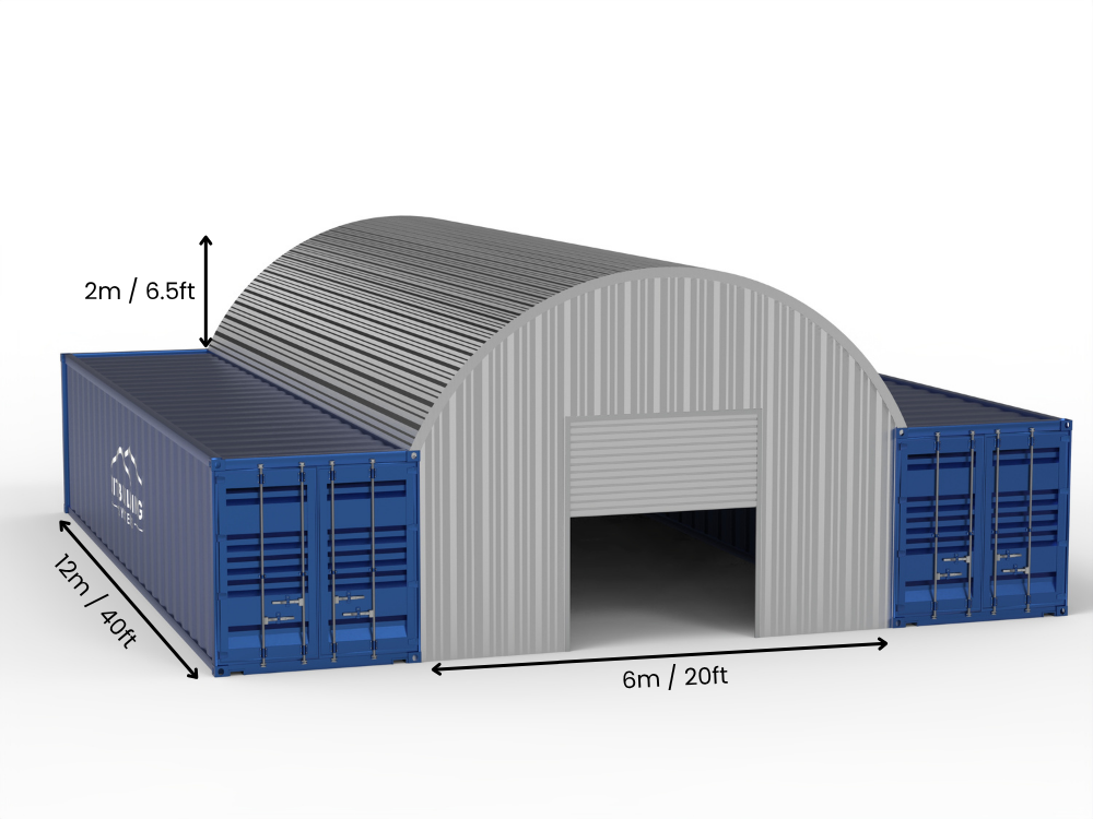 8m (26ft) Span | Steel Container Canopies 26ft Width, 10ft Height (8m x 3m)