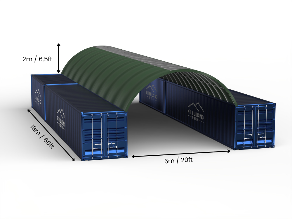 6m (20ft) Span | Container Canopies 20ft Width, 6.5ft Height (6m x 2m)