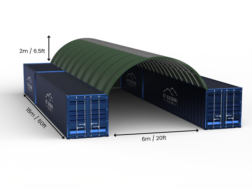 6m (20ft) Span | Container Canopies 20ft Width, 6.5ft Height (6m x 2m)