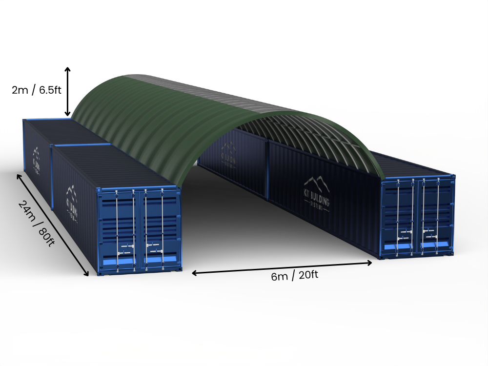 6m (20ft) Span | Container Canopies 20ft Width, 6.5ft Height (6m x 2m)