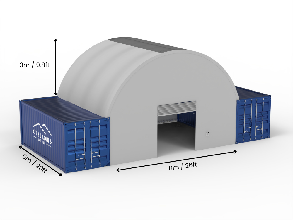 8m (26ft) Span | Container Canopies 26ft Width, 10ft Height (8m x 3m)