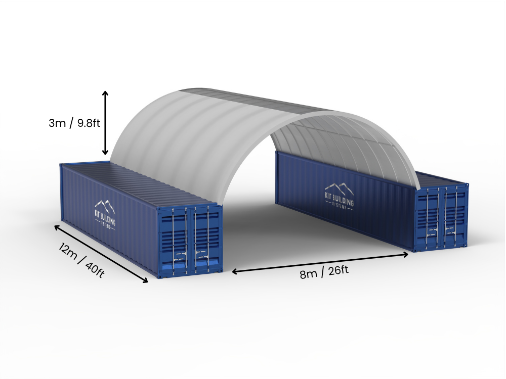 8m (26ft) Span | Container Canopies 26ft Width, 10ft Height (8m x 3m)
