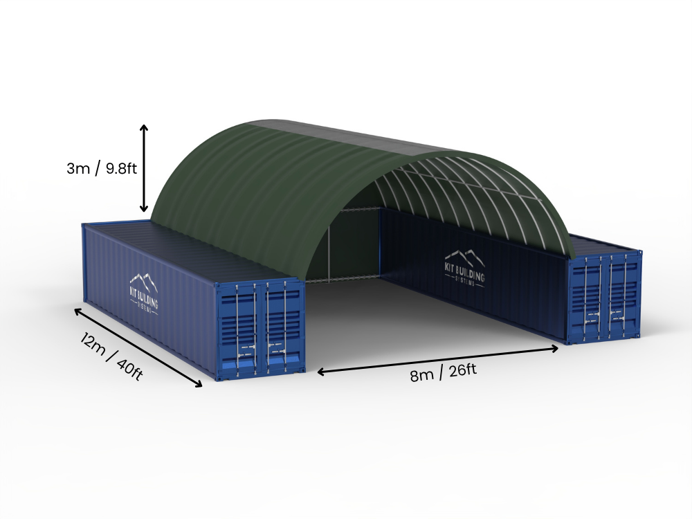 8m (26ft) Span | Container Canopies 26ft Width, 10ft Height (8m x 3m)