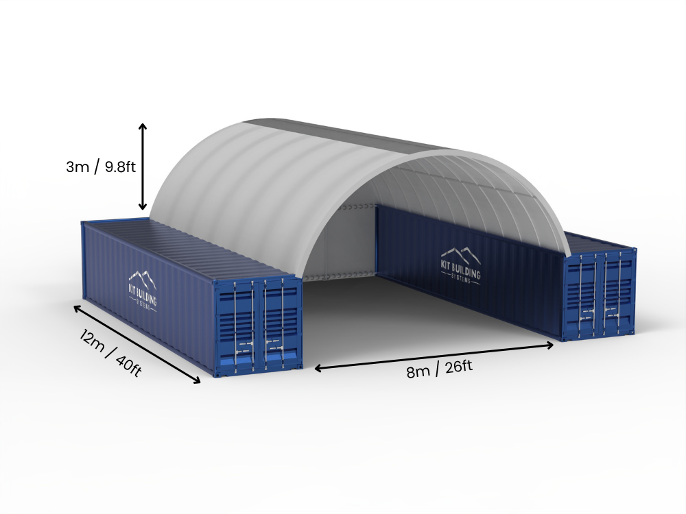 8m (26ft) Span | Container Canopies 26ft Width, 10ft Height (8m x 3m)
