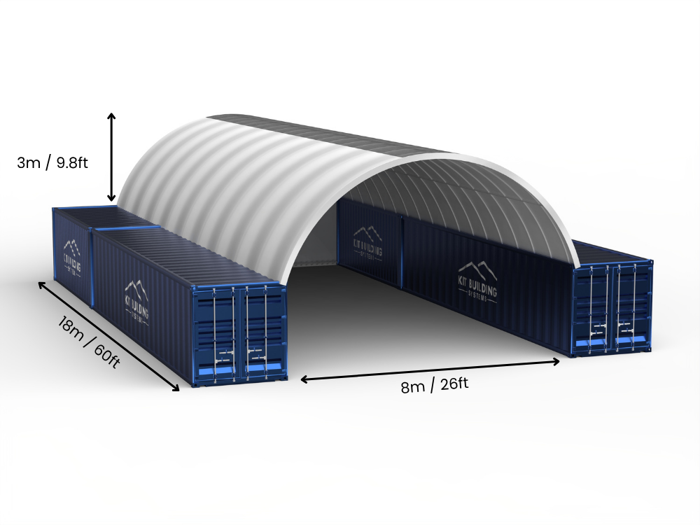 8m (26ft) Span | Container Canopies 26ft Width, 10ft Height (8m x 3m)