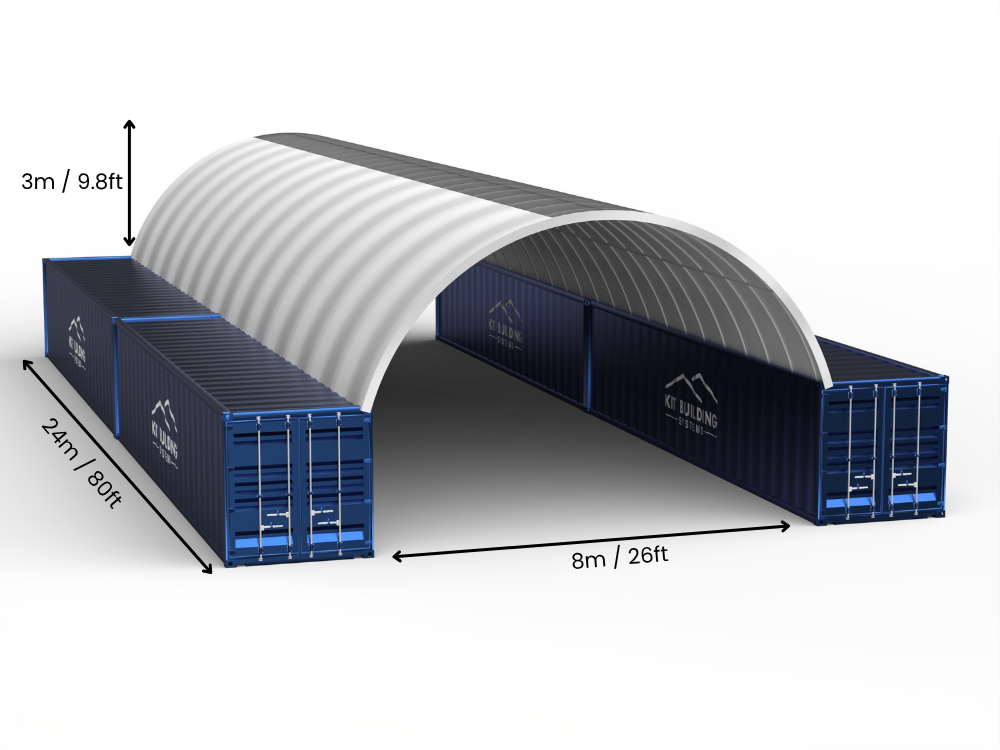 8m (26ft) Span | Container Canopies 26ft Width, 10ft Height (8m x 3m)