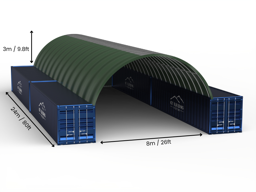 8m (26ft) Span | Container Canopies 26ft Width, 10ft Height (8m x 3m)