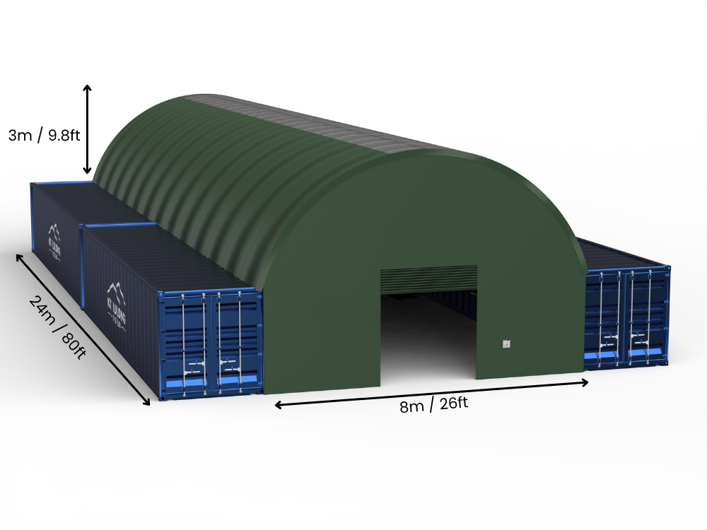 8m (26ft) Span | Container Canopies 26ft Width, 10ft Height (8m x 3m)