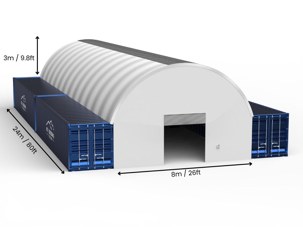 8m (26ft) Span | Container Canopies 26ft Width, 10ft Height (8m x 3m)