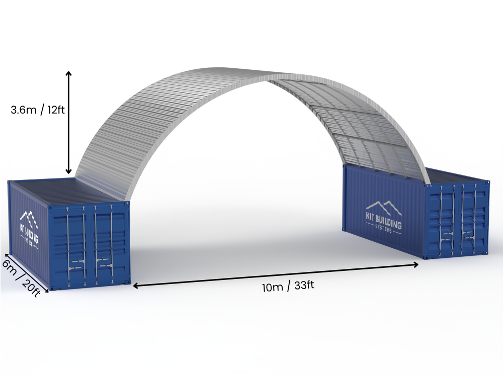 10m (33ft) Span | Steel Container Canopies - 33ft x 12ft (10m x 3.6m)