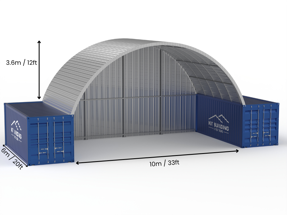 10m (33ft) Span | Steel Container Canopies - 33ft x 12ft (10m x 3.6m)