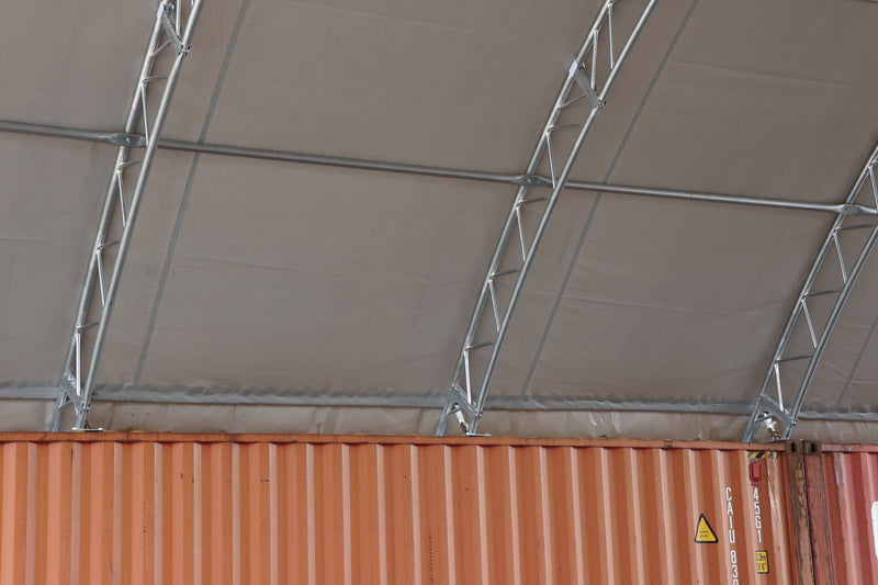 Container Shelter - 60ft x 40ft x 20ft (18.3m x 12m x 6m) Installed on Inside of containers