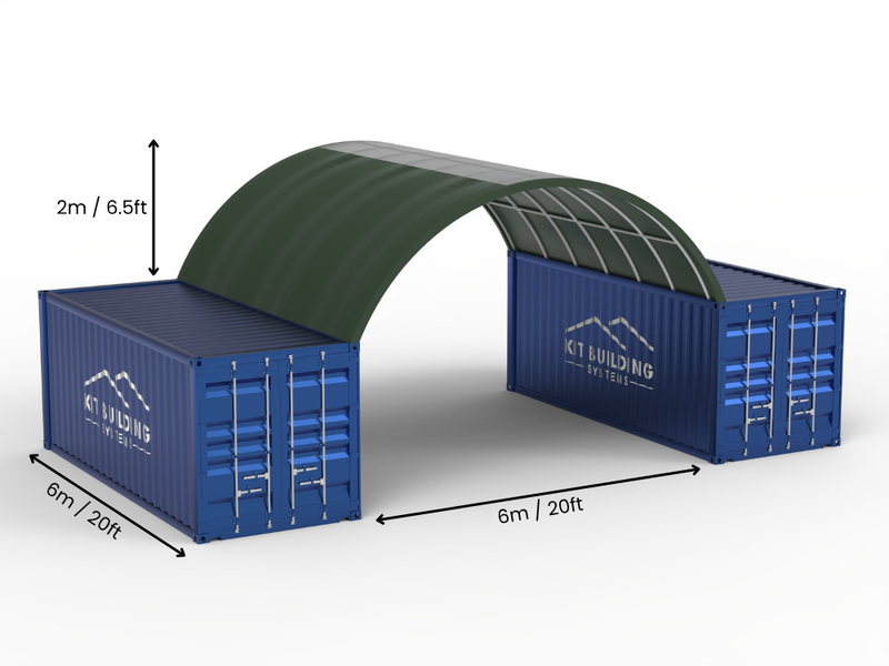 6m (20ft) Span | Container Canopies 20ft Width, 6.5ft Height  (6m x 2m)