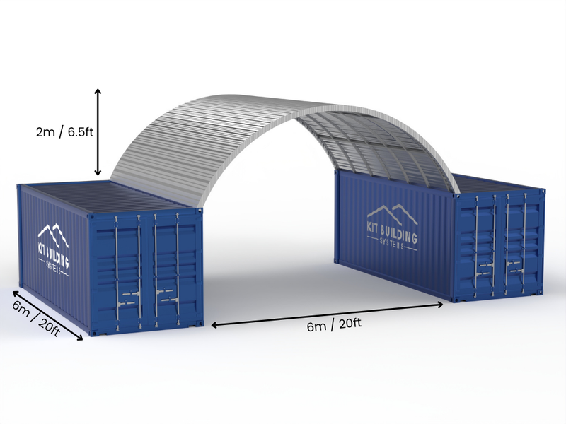 8m (26ft) Span | Steel Container Canopies 26ft Width, 10ft Height  (8m x 3m)