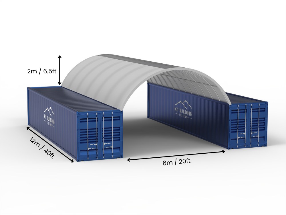 6m (20ft) Span | Container Canopies 20ft Width, 6.5ft Height  (6m x 2m)