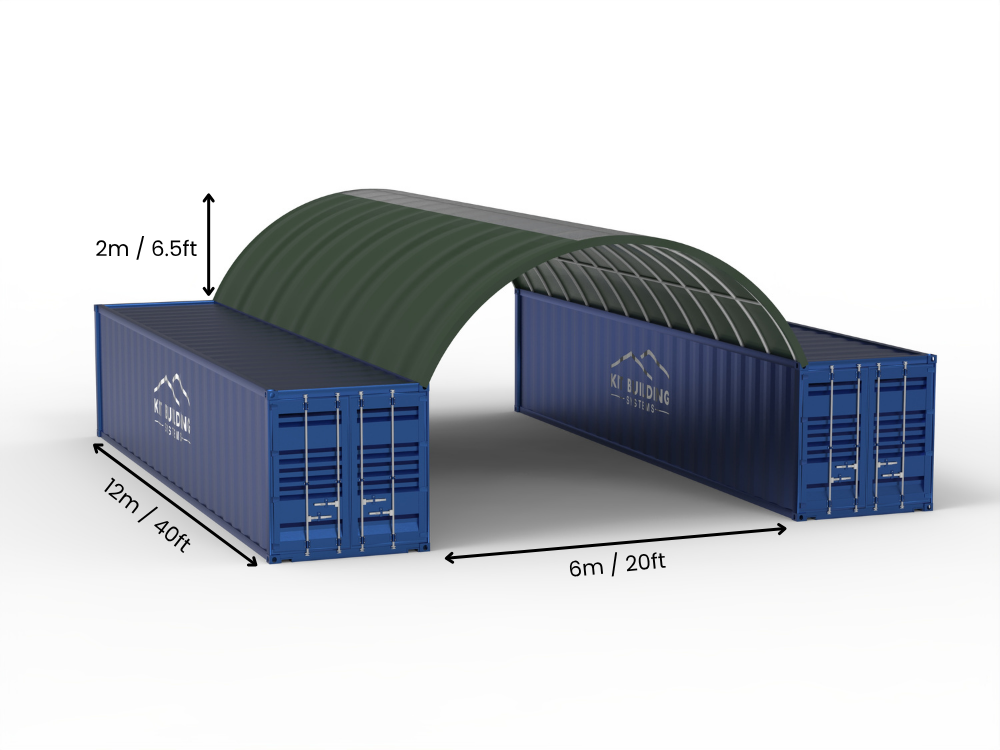 6m (20ft) Span | Container Canopies 20ft Width, 6.5ft Height  (6m x 2m)