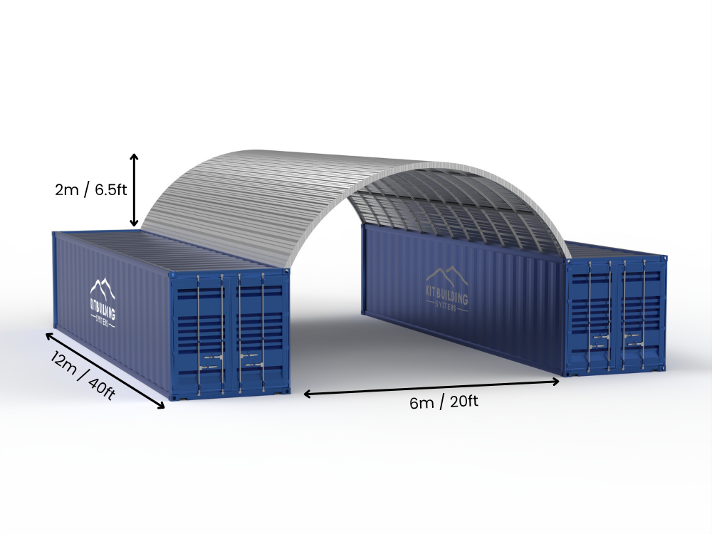 8m (26ft) Span | Steel Container Canopies 26ft Width, 10ft Height  (8m x 3m)