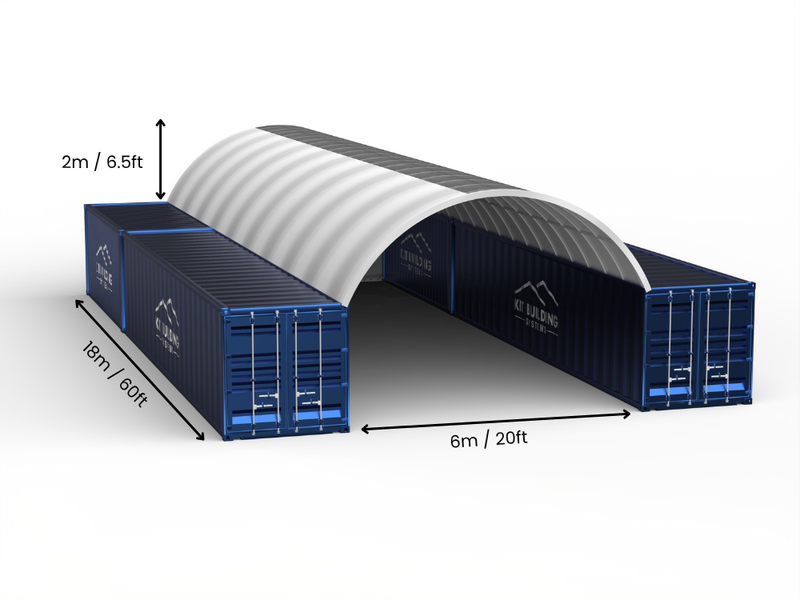 6m (20ft) Span | Container Canopies 20ft Width, 6.5ft Height  (6m x 2m)