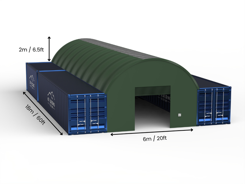 6m (20ft) Span | Container Canopies 20ft Width, 6.5ft Height  (6m x 2m)