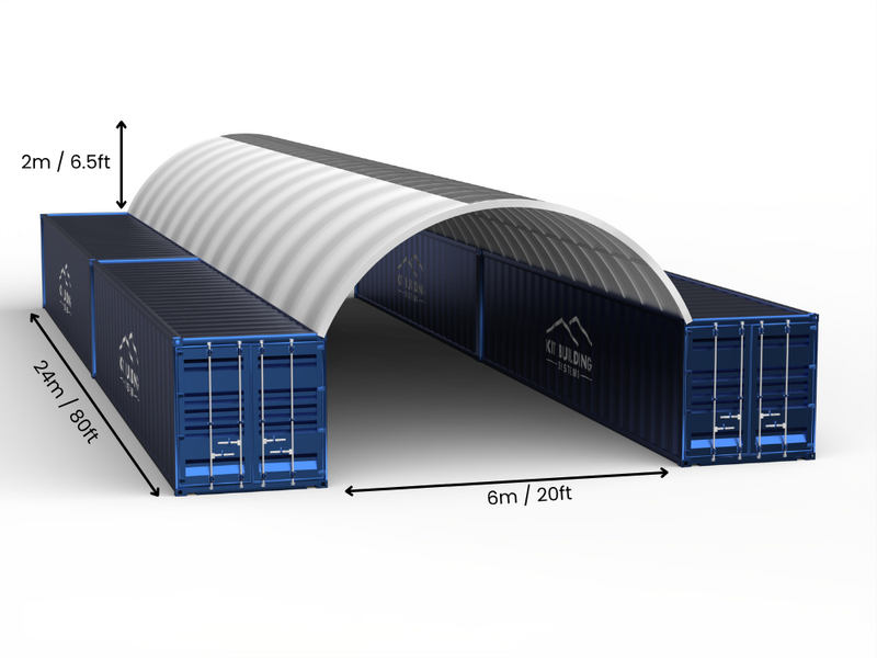 6m (20ft) Span | Container Canopies 20ft Width, 6.5ft Height  (6m x 2m)