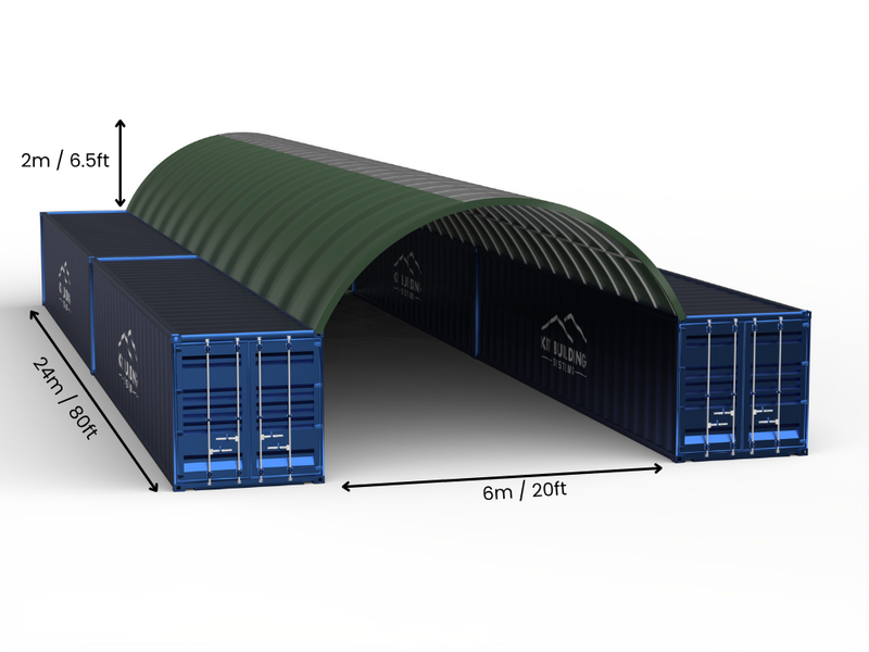 6m (20ft) Span | Container Canopies 20ft Width, 6.5ft Height  (6m x 2m)