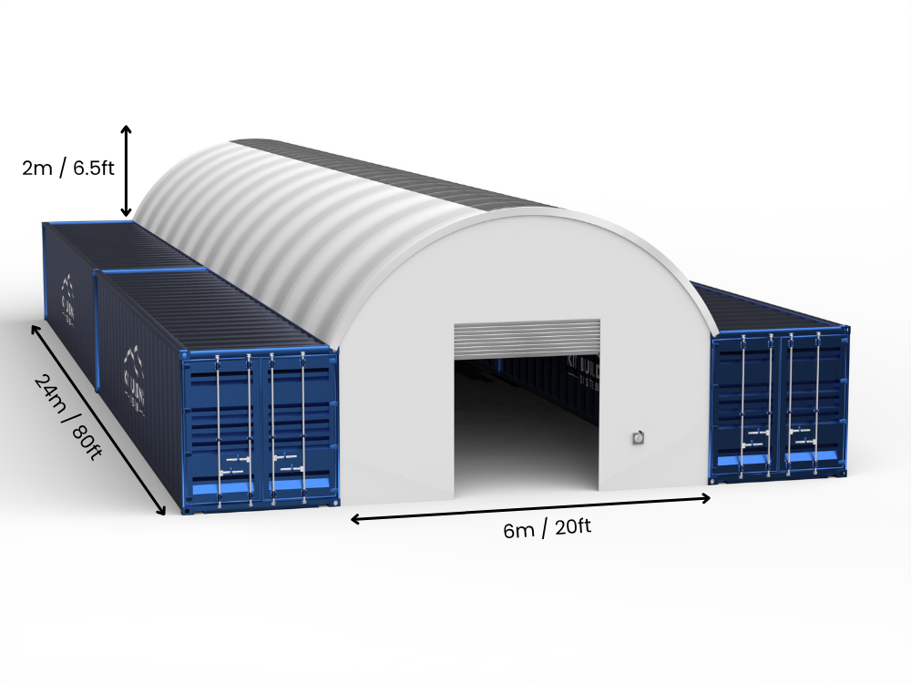 6m (20ft) Span | Container Canopies 20ft Width, 6.5ft Height  (6m x 2m)