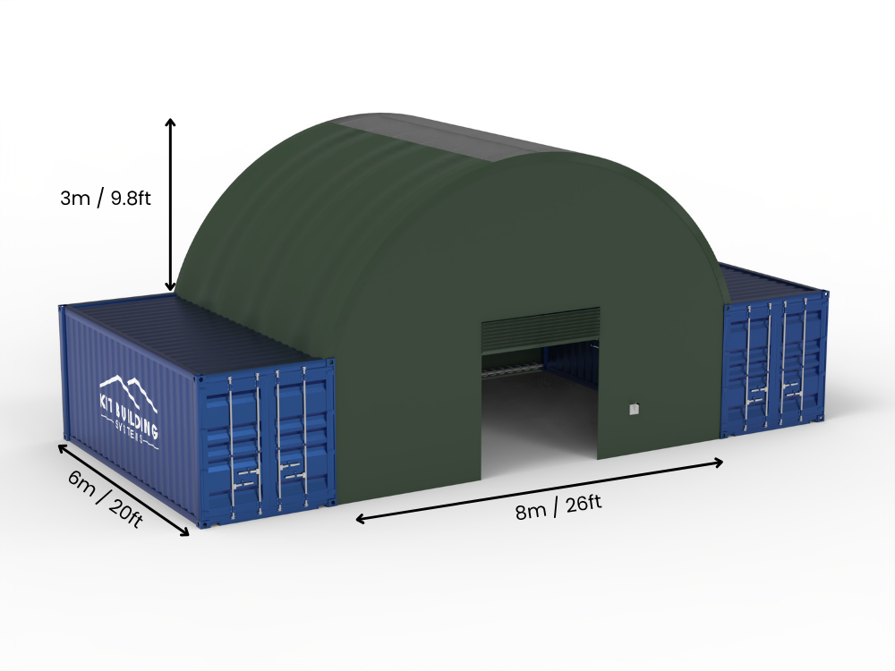8m (26ft) Span | Container Canopies 26ft Width, 10ft Height  (8m x 3m)