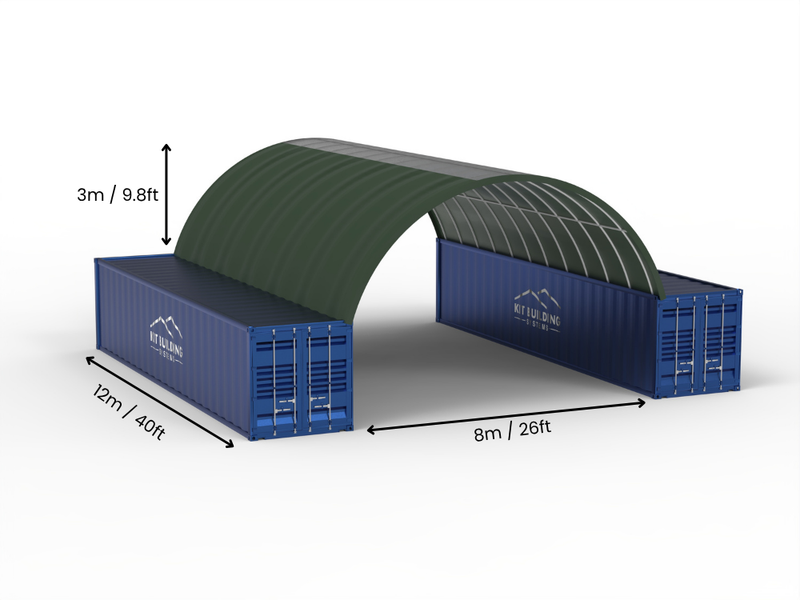 8m (26ft) Span | Container Canopies 26ft Width, 10ft Height  (8m x 3m)