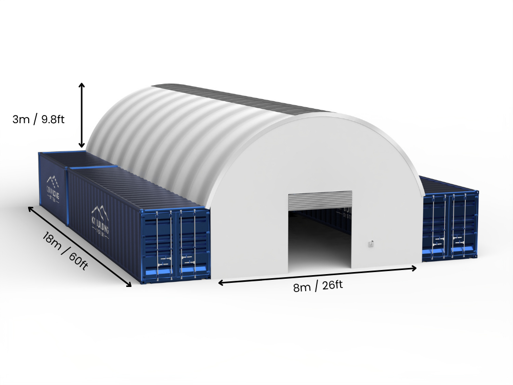 8m (26ft) Span | Container Canopies 26ft Width, 10ft Height  (8m x 3m)