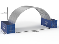 12m (40ft) Span | Steel Container Canopies 40ft Width, 15ft Height (12m x 4.5m)