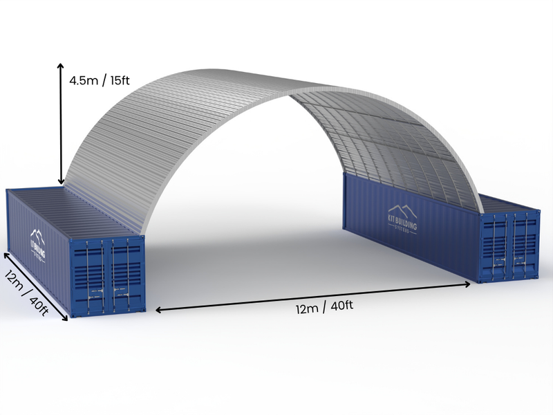 Steel Container Canopies - 40ft x 40ft x 15ft (12m x 12m x 4.5m)