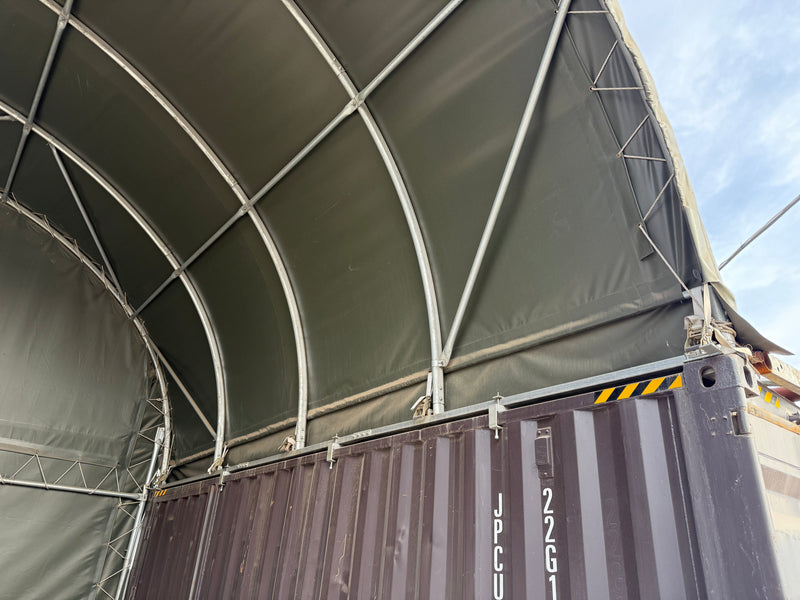 Clamping Attachment System for Container Canopies