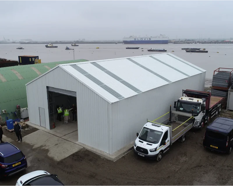 Double Truss frame - Single sheet cladding building - Semi Permanent storage building 